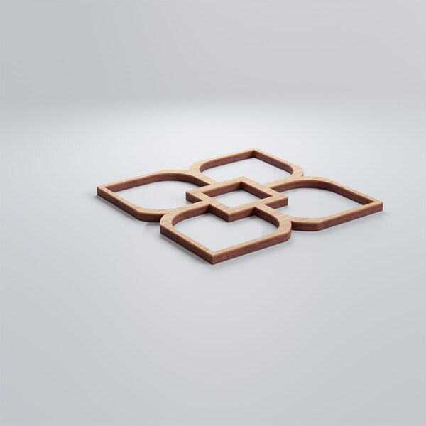 Ekena Millwork Extra Small Olivia Decorative Fretwork Wood Wall Panels, Alder, 7 3/8"W x 7 3/8"H x 3/8"T - WALW08X08X0375OLVAL