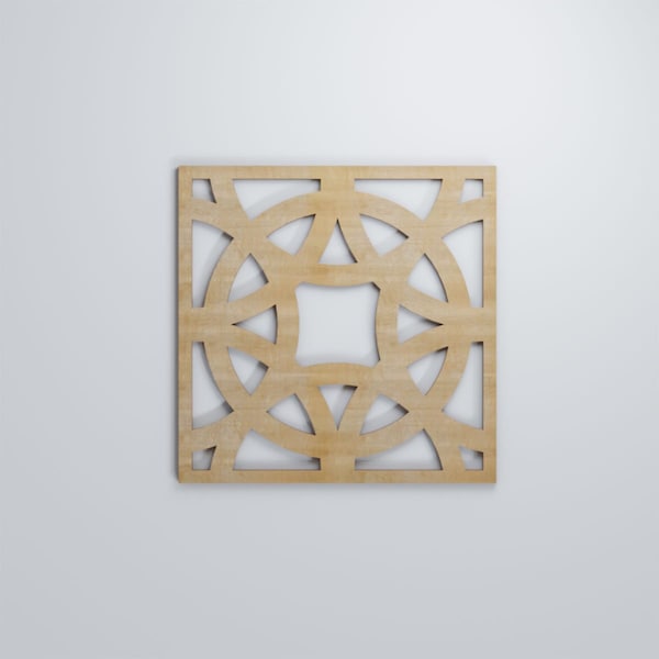 Ekena Millwork Medium Brownsville Decorative Fretwork Wood Wall Panels, Birch, 15 3/8"W x 15 3/8"H x 3/8"T - WALW16X16X0375BNEBI