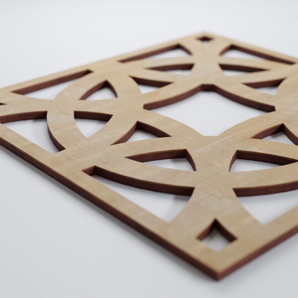 Ekena Millwork Medium Brownsville Decorative Fretwork Wood Wall Panels, Birch, 15 3/8"W x 15 3/8"H x 3/8"T - WALW16X16X0375BNEBI