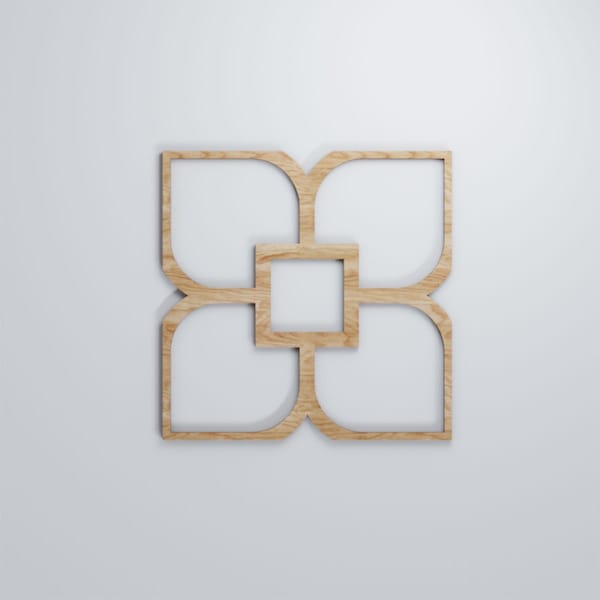 Ekena Millwork Medium Olivia Decorative Fretwork Wood Wall Panels, Red Oak, 15 3/8"W x 15 3/8"H x 3/8"T - WALW16X16X0375OLVRO