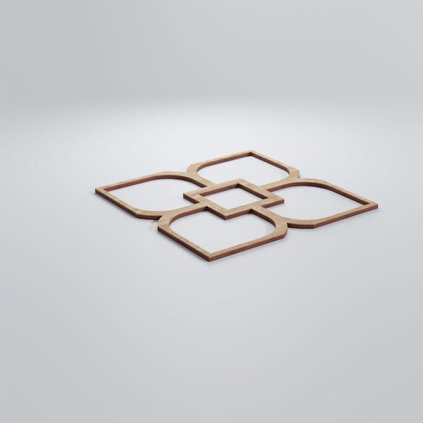 Ekena Millwork Medium Olivia Decorative Fretwork Wood Wall Panels, Red Oak, 15 3/8"W x 15 3/8"H x 3/8"T - WALW16X16X0375OLVRO