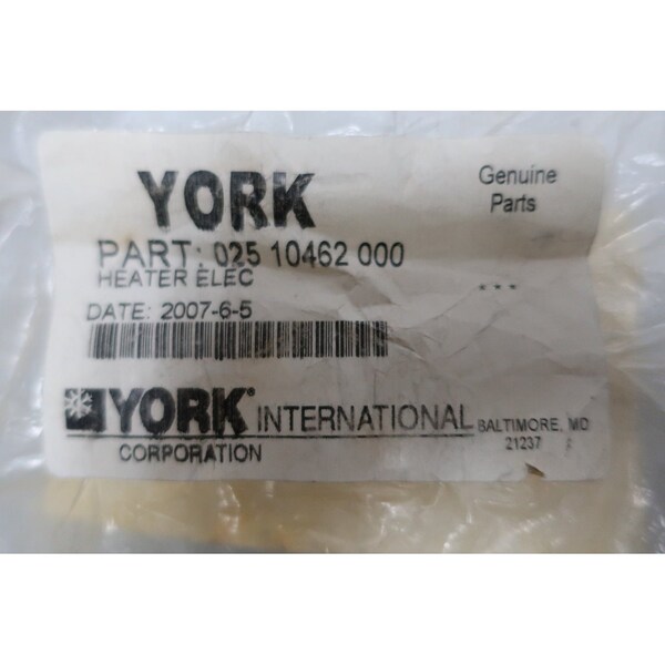 York Cartridge Heater Element - 025 10462 000