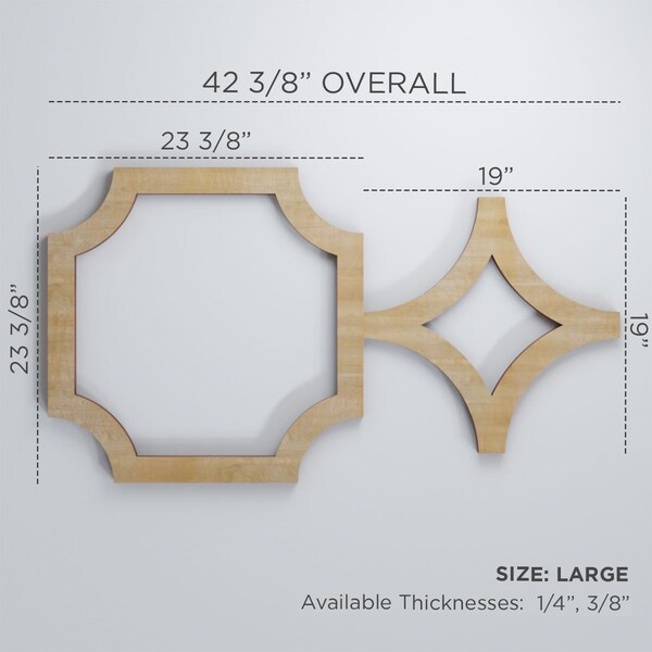 Ekena Millwork Large Anderson Decorative Fretwork Wood Wall Panels, Alder, 42 3/8"W x 23 3/8"H x 3/8"T - WALW24X24X0375ANDAL