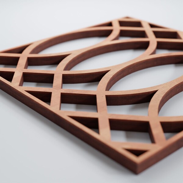 Ekena Millwork Extra Small Montrose Decorative Fretwork Wood Wall Panels, Cherry, 7 3/8"W x 7 3/8"H x 3/8"T - WALW08X08X0375MNTCH