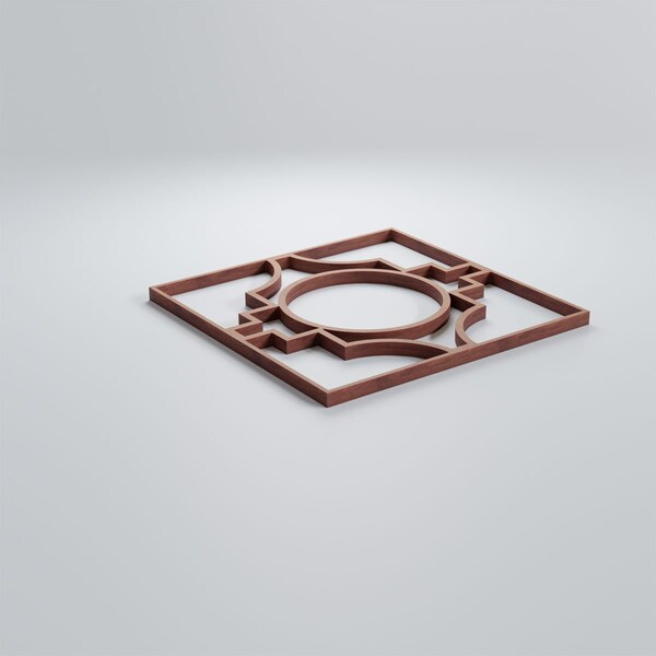 Ekena Millwork Extra Small Gypsum Decorative Fretwork Wood Wall Panels, Wood, 7 3/8"W x 7 3/8"H x 3/8"T - WALW08X08X0375GYPMF