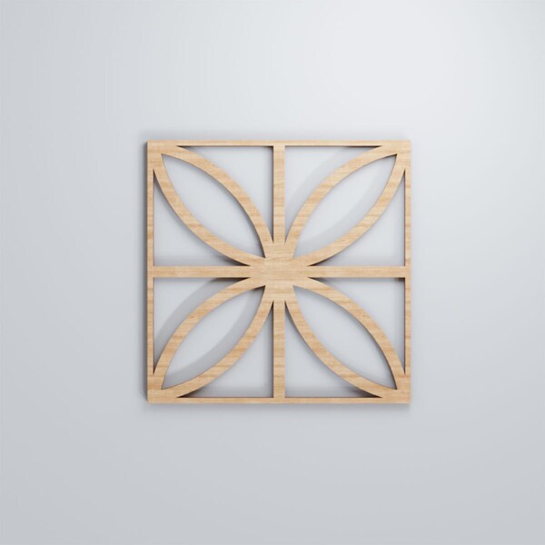 Ekena Millwork Small Swansea Decorative Fretwork Wood Wall Panels, Alder, 11 3/8"W x 11 3/8"H x 3/8"T - WALW12X12X0375SWNAL