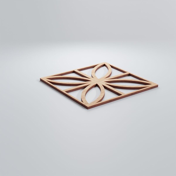 Ekena Millwork Small Swansea Decorative Fretwork Wood Wall Panels, Alder, 11 3/8"W x 11 3/8"H x 3/8"T - WALW12X12X0375SWNAL
