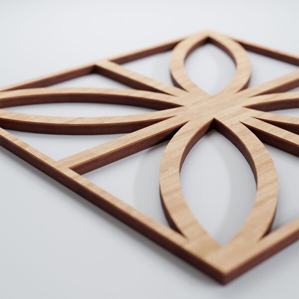 Ekena Millwork Small Swansea Decorative Fretwork Wood Wall Panels, Alder, 11 3/8"W x 11 3/8"H x 3/8"T - WALW12X12X0375SWNAL