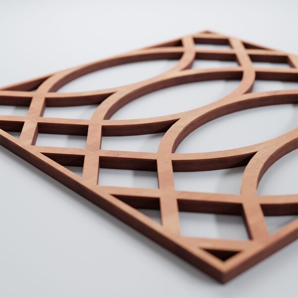 Ekena Millwork Small Montrose Decorative Fretwork Wood Wall Panels, Cherry, 11 3/8"W x 11 3/8"H x 3/8"T - WALW12X12X0375MNTCH