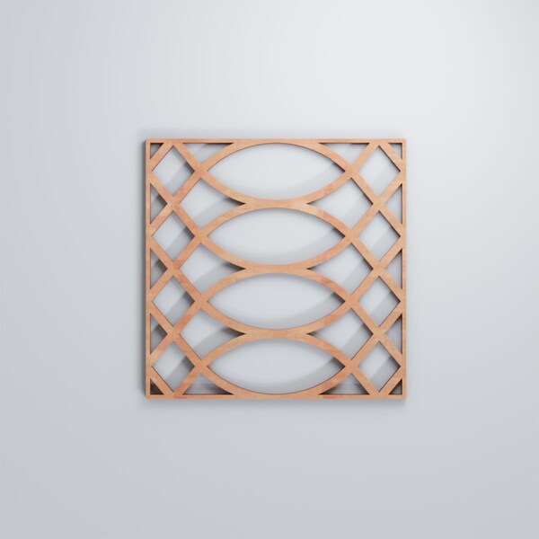 Ekena Millwork Small Montrose Decorative Fretwork Wood Wall Panels, Cherry, 11 3/8"W x 11 3/8"H x 3/8"T - WALW12X12X0375MNTCH