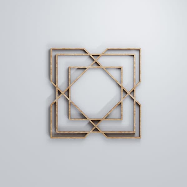 Ekena Millwork Extra Small Lakewood Decorative Fretwork Wood Wall Panels, Red Oak, 7 3/8"W x 7 3/8"H x 3/8"T - WALW08X08X0375LWDRO