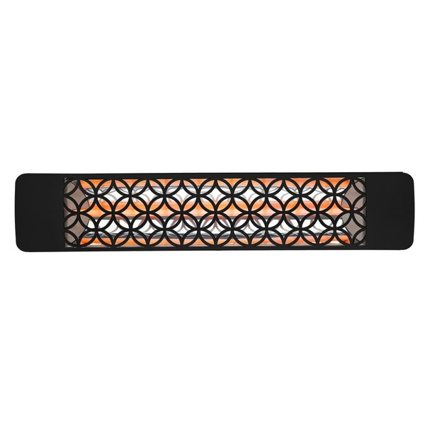 Eurofase 304 SS 39in Single Element 2000W 480V Heater, Black, Clover Decor Plate - EF20480B2