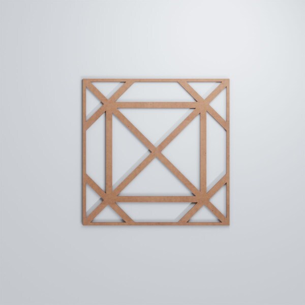 Ekena Millwork Large Buxton Decorative Fretwork Wood Wall Panels, Wood (Paint Grade), 23 3/8"W x 23 3/8"H x 3/8"T - WALW24X24X0375BUXMF