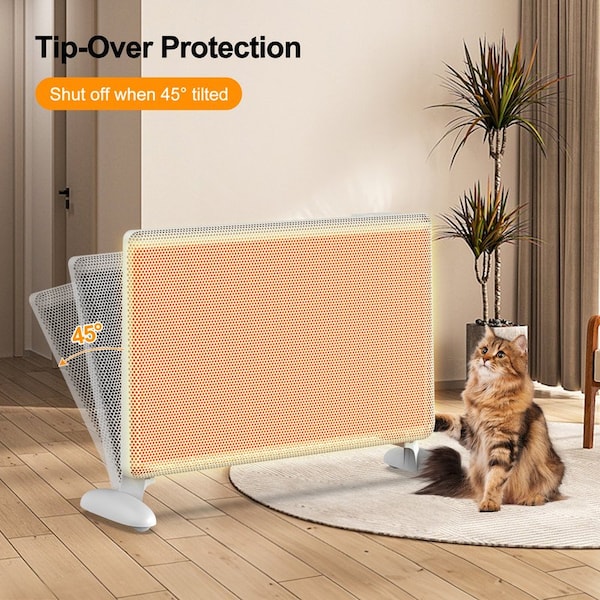 Edendirect 1500W Electric Tower Ceramic Space Heater, White, Tip-Over Protection, Child Lock - CZRNCA2-43W