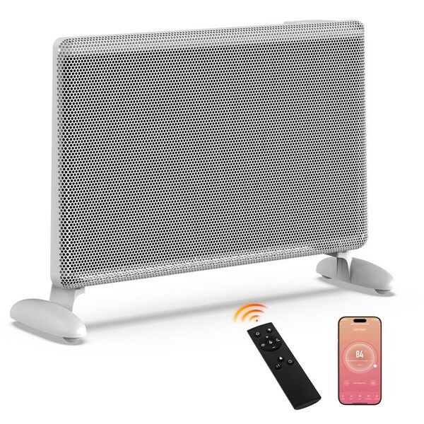 Edendirect 1500W Electric Tower Ceramic Space Heater, White, Tip-Over Protection, Child Lock - CZRNCA2-43W