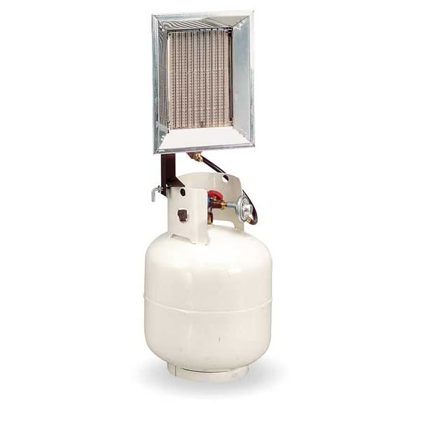 Detroit Radiant Portable Gas Tank-Top Heater, LP, Manual Pilot, 16,000 BtuH, 4 1/2 in L - P-16T