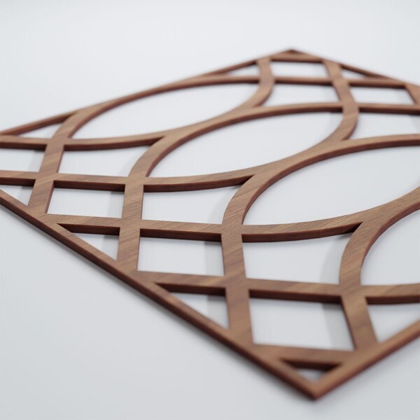 Ekena Millwork Large Montrose Decorative Fretwork Wood Wall Panels, Walnut, 23 3/8"W x 23 3/8"H x 3/8"T - WALW24X24X0375MNTWA