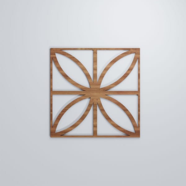 Ekena Millwork Large Swansea Decorative Fretwork Wood Wall Panels, Walnut, 23 3/8"W x 23 3/8"H x 3/8"T - WALW24X24X0375SWNWA