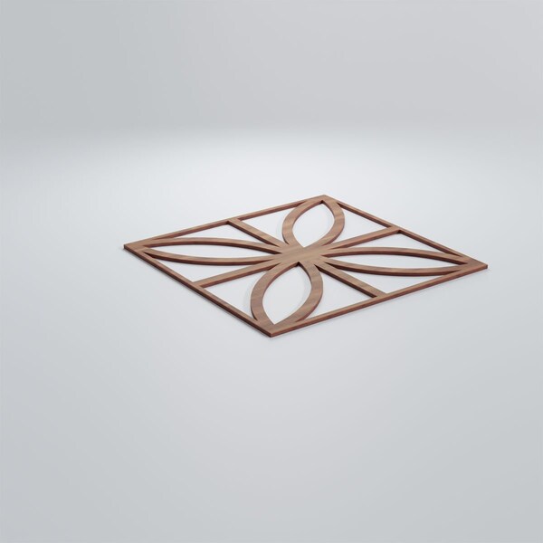 Ekena Millwork Large Swansea Decorative Fretwork Wood Wall Panels, Walnut, 23 3/8"W x 23 3/8"H x 3/8"T - WALW24X24X0375SWNWA