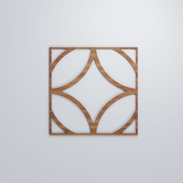 Ekena Millwork Large Crosby Decorative Fretwork Wood Wall Panels, Walnut, 23 3/8"W x 23 3/8"H x 3/8"T - WALW24X24X0375CROWA
