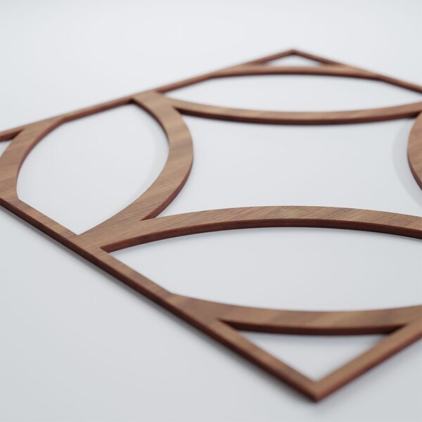 Ekena Millwork Large Crosby Decorative Fretwork Wood Wall Panels, Walnut, 23 3/8"W x 23 3/8"H x 3/8"T - WALW24X24X0375CROWA