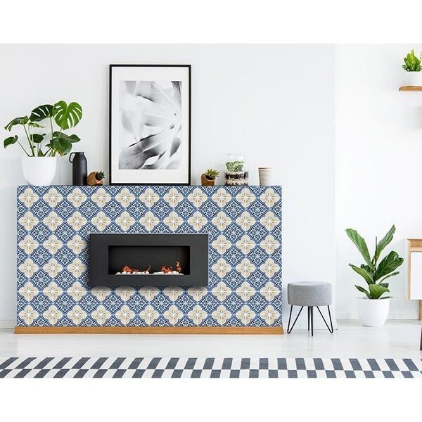 Homeroots 4 x 4 in. Nelly Yellow Peel & Stick Removable Tiles - 400120