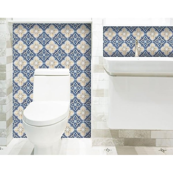 Homeroots 4 x 4 in. Nelly Yellow Peel & Stick Removable Tiles - 400120