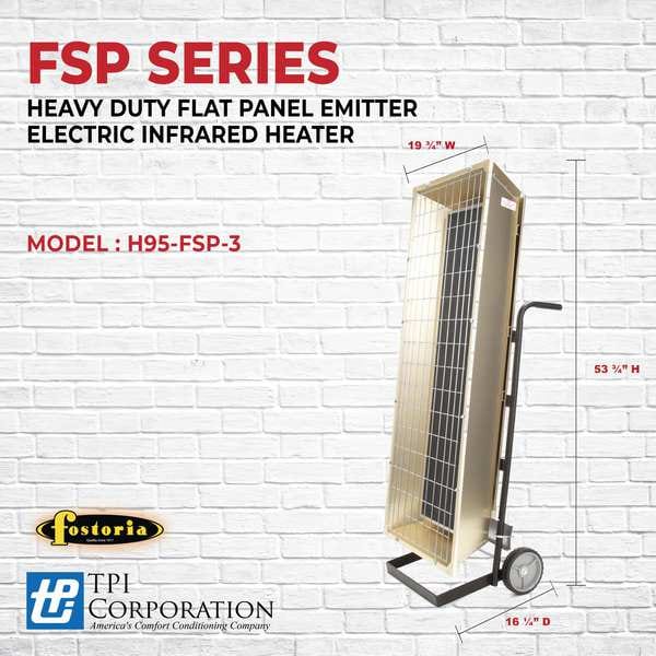 Fostoria Portable Heater, 1, 3 Phase, Aluminum, 240V AC - H95-FSP-3
