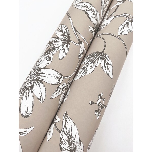 York Wallcoverings Passion Flower Toile Linen Wallpaper - RT7852