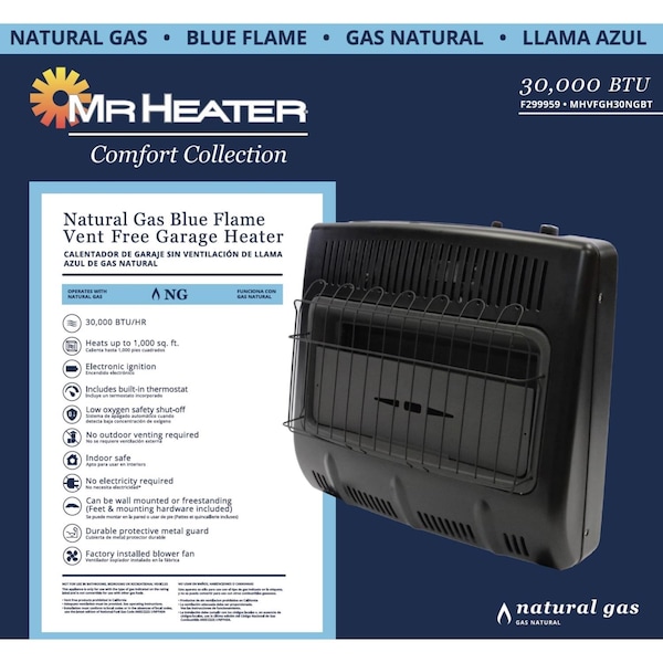 Mr. Heater Mr. Heater Comfort Collection 1000 sq ft 30000 BTU Natural Gas Wall Heater - F299959