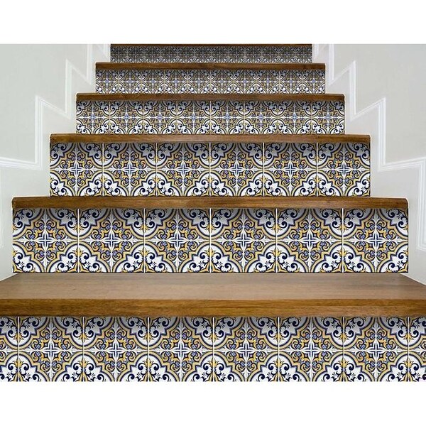 Homeroots 8 x 8 in. Neutral Yellow Gina Peel & Stick Removable Tiles - 400184