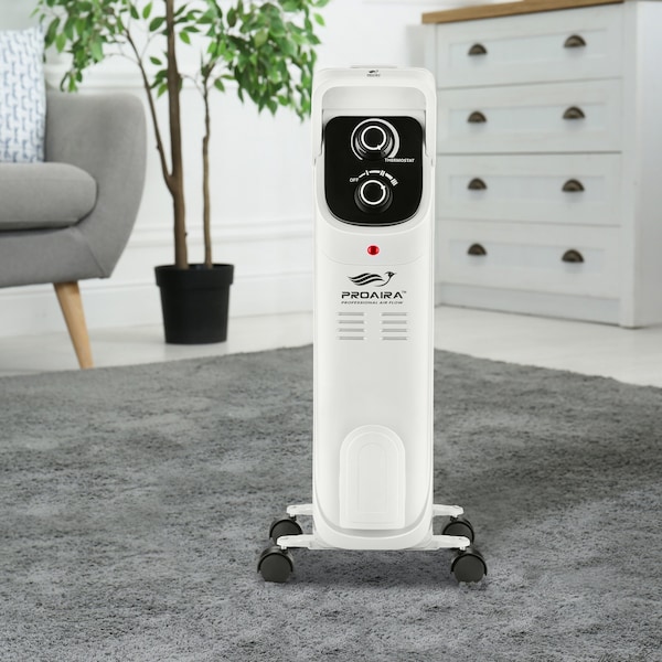 Proaira Oil Filled Radiator Heater, 7 Fins, 1500W - HTR100