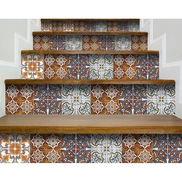 Homeroots 6 x 6 in. Rustico Linda Removable Brown Peel & Stick Tiles - 400277