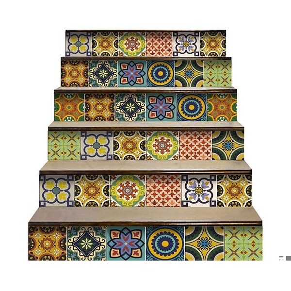 Homeroots 7 x 7 in. Euro Green Mosaic Peel & Stick Removable Tiles - 400043