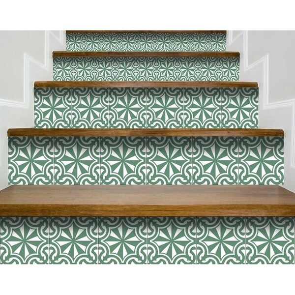 Homeroots 4 x 4 in. Glenda Sage Gray Removable Peel & Stick Tiles - 400400