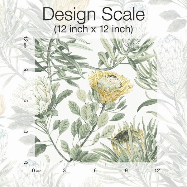 York Wallcoverings Protea White and Yellow Wallpaper - BL1754