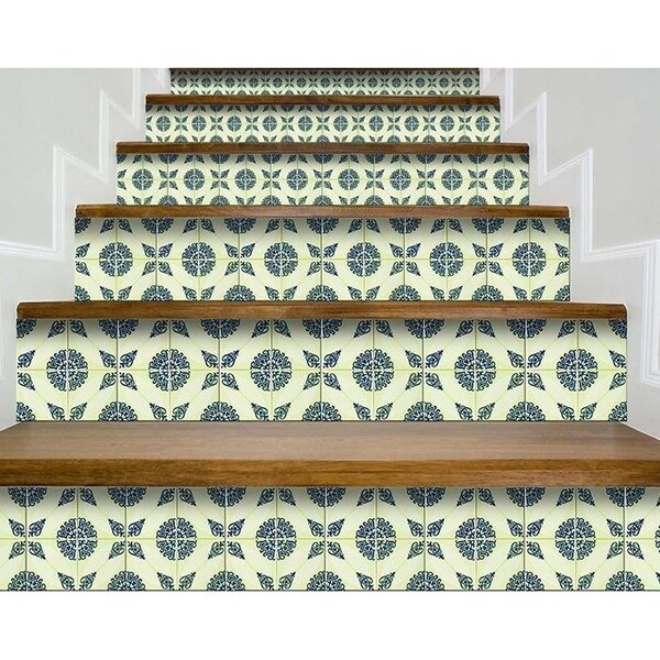 Homeroots 6 x 6 in. Aegean Orb Green Removable Peel & Stick Tiles - 400197