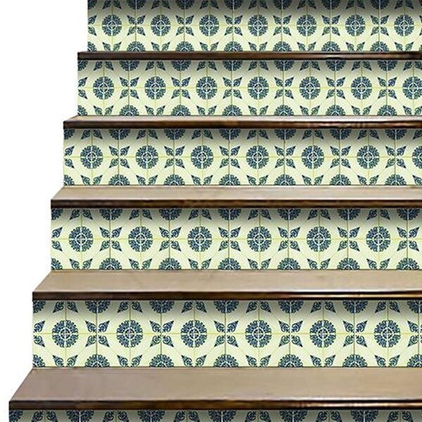 Homeroots 6 x 6 in. Aegean Orb Green Removable Peel & Stick Tiles - 400197