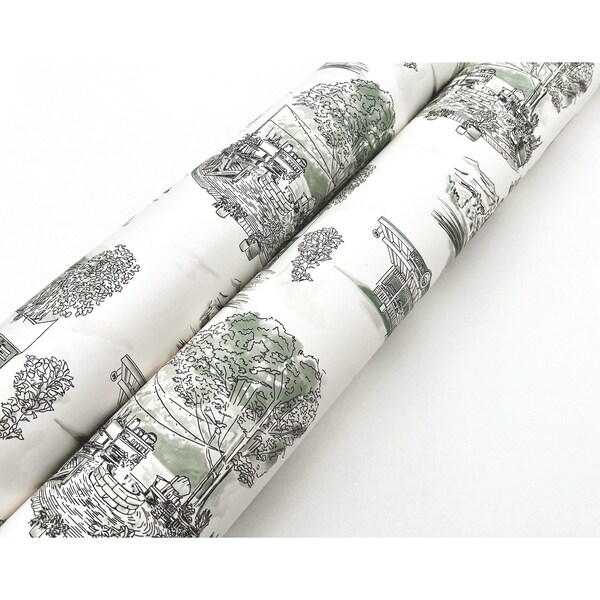 York Wallcoverings Modern Vista Toile Evergreen Wallpaper - RT7863