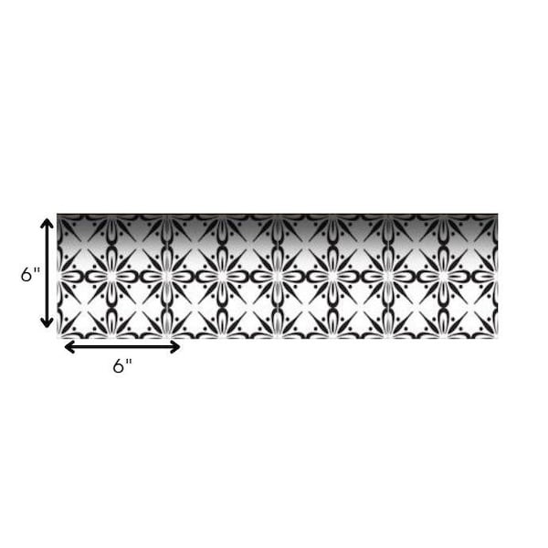 Homeroots 6 x 6 in. Black & White Quattra Peel & Stick Removable Tiles - 399972
