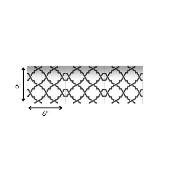 Homeroots 6 x 6 in. Black & White Prism Peel & Stick Removable Tiles - 399912