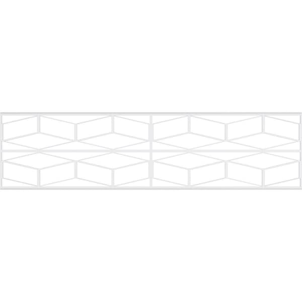 Ekena Millwork Set of Four Panels for 94 1/2"W x 24 1/4"H Pueblo Fretwork Wainscot Wall Paneling - WPKP12X01X47PBL