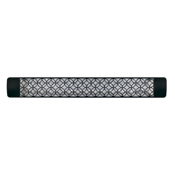 Eurofase 304 SS 61in Single Element 3000W 240V Heater, Black, Clover Decor Plate - EF30240B2