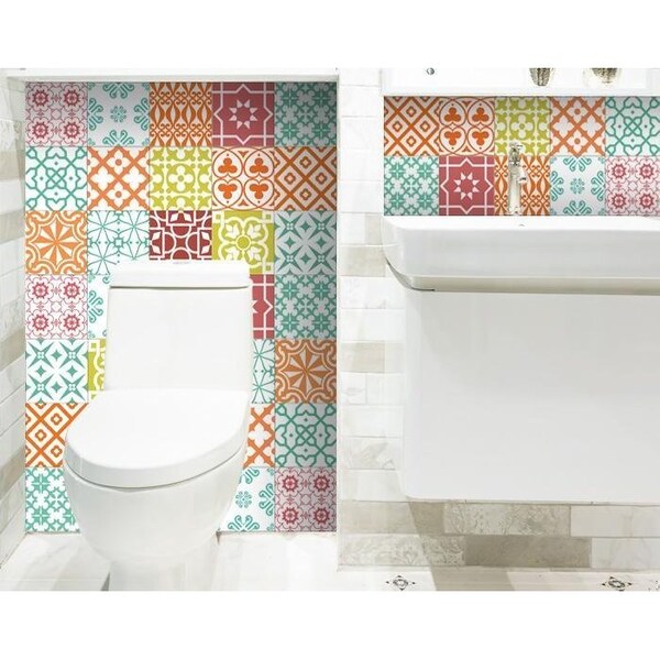 Homeroots 6 x 6 in. Muted Mint Green Brights Mosaic Peel & Stick Removable Tiles - 399857