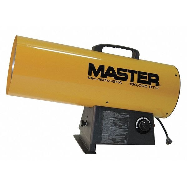 Master Portable Gas Torpedo Heater, Liquid Propane, Continuous Spark, 9 7/64 in Wx 25 39/64 in L - 150VMHD-GFA