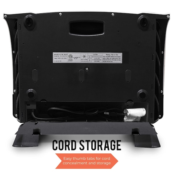 Heat Storm Infrared Space Heater, Floor or Wall Mount, Digital Display, Adjustable Thermostat, 1500W, 120V, Gray - HS-1500-PHXG