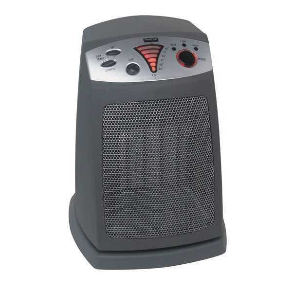 Dayton Portable Electric Heater, 1500/900, 120V AC, 1 Phase, 5118 / 3071 BtuH, Oscillating - 1VNX1