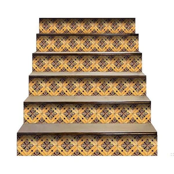 Homeroots 5 x 5 in. Golden Rio Yellow Removable Peel & Stick Tiles - 400346