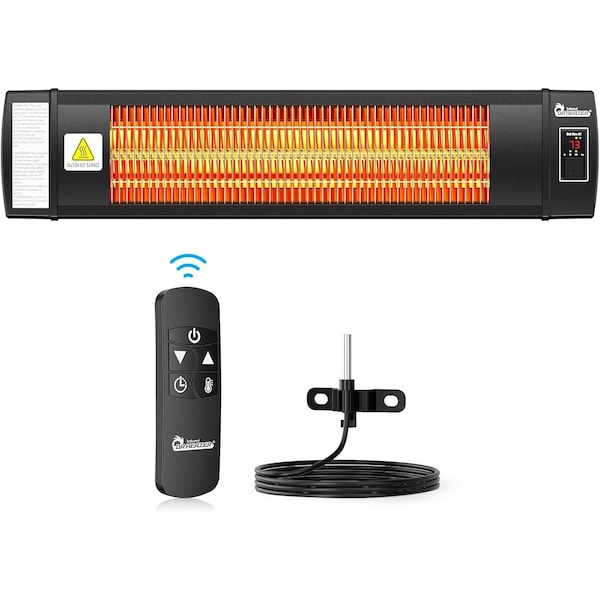 Dr Infrared Heater 1500W Greenhouse Patio Heater with Temperature Control and Digital Thermostat, Remote Control - DR-268
