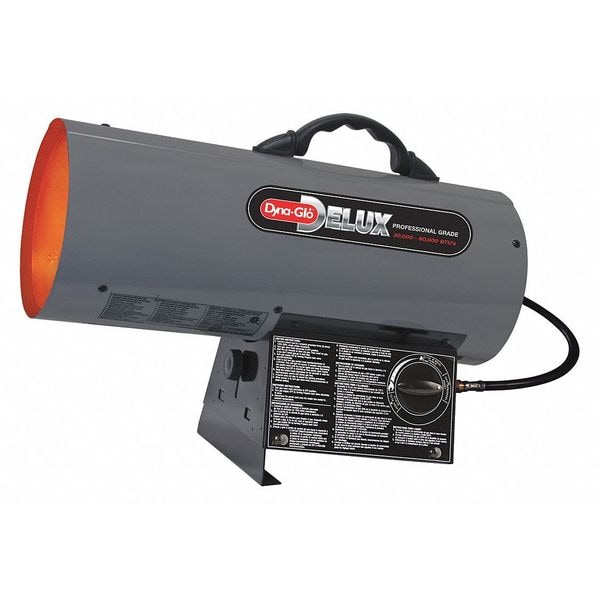 Dyna-Glo Portable Gas Torpedo Heater, Liquid Propane, Continuous Spark, 30,000 to 60,000 BtuH, 19 19/64 in L - RMC-FA60DGD